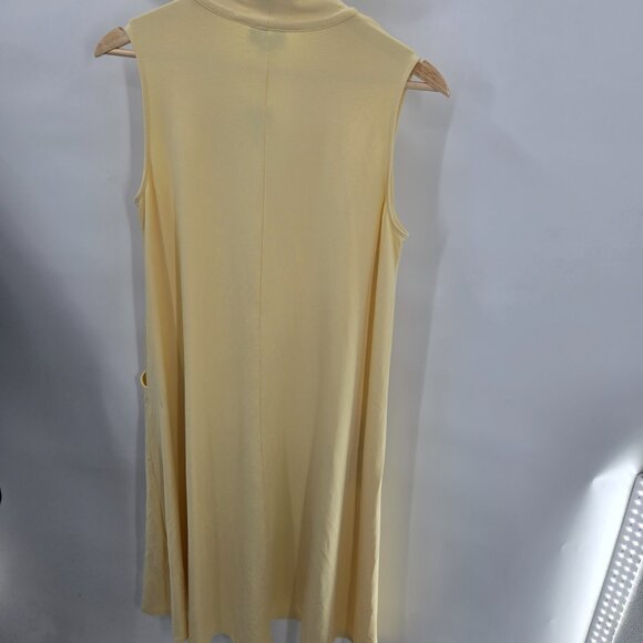 J. Jill Butter Yellow Lemonzest Rayon Big Pocket Collar V-Neck Midi Dress Small - Picture 9 of 16